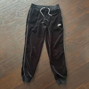 Nike Black Velour Athletic Lounge Pants